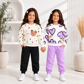 MULTY DOTSGirl Set +UNIQUE PURPAL LOVE HEART (PACK OFF TWO)
