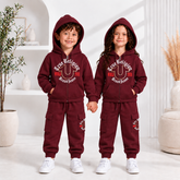 C2 Maroon Hoodie Frount printed style kids suit for winter