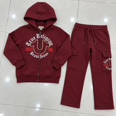 C2 Maroon Hoodie Frount printed style kids suit for winter