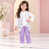 Purpal Girls Winter Fleece Suit Premium Floral Style Ages 1–6 Years