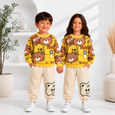YELLOW BEAR POCKET STYLE WINTER KIDS TRACSUIT