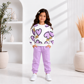 UNIQUE PURPAL LOVE HEART WINTER OUTFIT COD 110