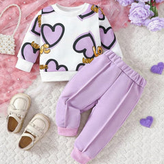 UNIQUE PURPAL LOVE HEART WINTER OUTFIT COD 110