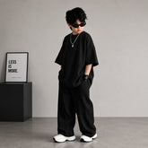 Black Kids Baggy Co-Ord Set – Premium Casual Wear for Boys (1-10 Years) BLACK