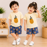 PINEAPPLE PRINTED SHORT SLEEVE KIDS WEAR