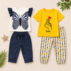 Butterfly & Finger Heart Co-Ord Set (Pack of 2)