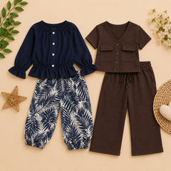 Palm Breeze & Mocha Style Co-Ord Set (Pack of 2)