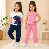 Blue Dino & Pink Cross Co-Ord Set (Pack of 2)