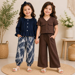 Palm Breeze & Mocha Style Co-Ord Set (Pack of 2)