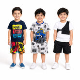 Make Today Great, Car & Cargo Boys Summer Printed T-Shirt & Shorts Set – Pack of 3