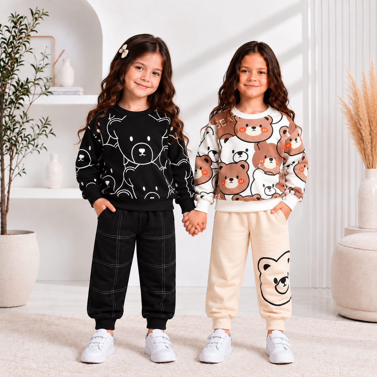 White  BEAR POCKET STYLE +Black Bear Face (PACK OFF TWO)