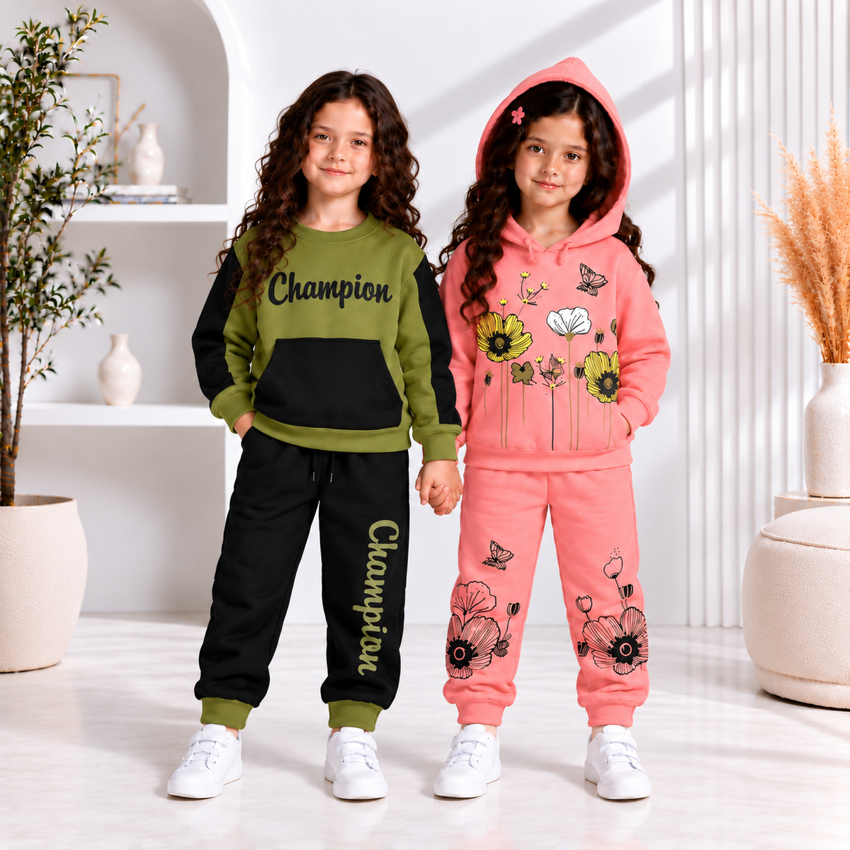 Green Champion + Pink  Hoodie (Pack Off Two)
