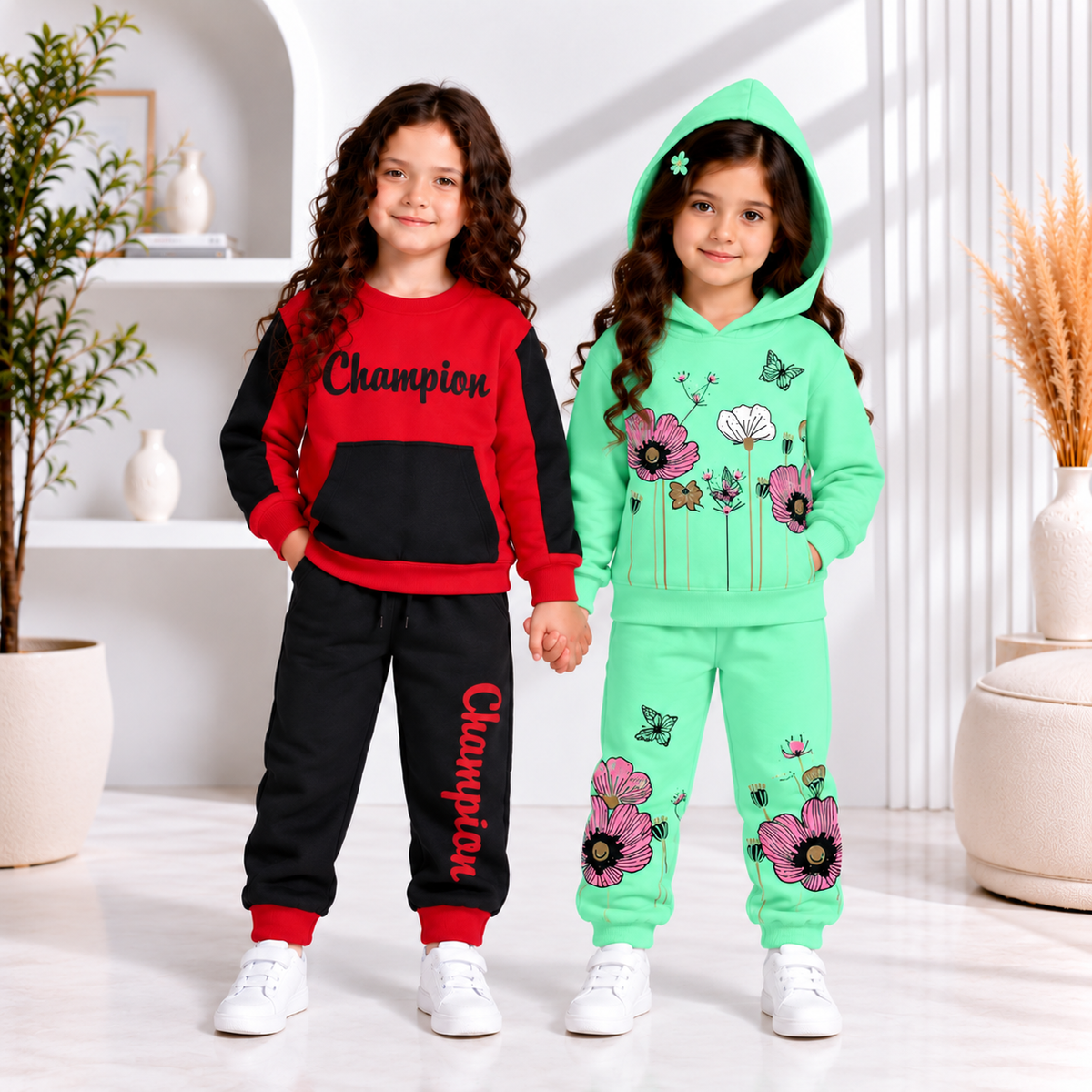 Red Champion + Mint Blue Hoodie (Pack Off Two)