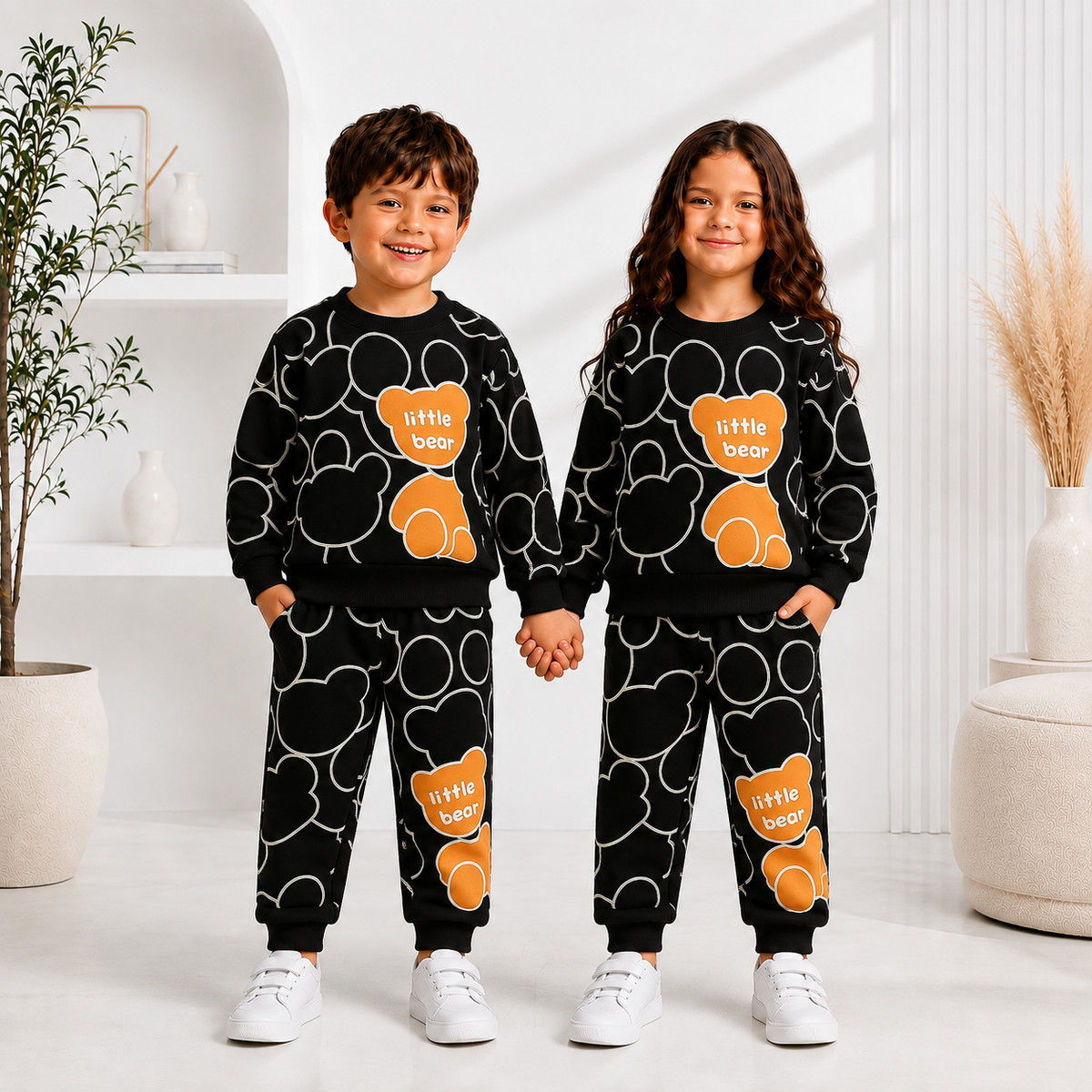 LITTLE BEAR BLACK WINTER PANEL TRACKSUIT
