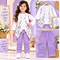 Purpal Girls Winter Fleece Suit Premium Floral Style Ages 1–6 Years