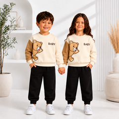 CUTE TADDY BEAR KIDS WINTER PANEL TRACKSUIT