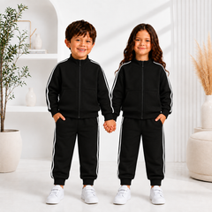 BLACK ZIPPER PREMIUM WINTER KIDS TRACKSUITS