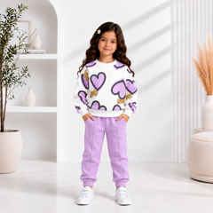 UNIQUE PURPAL LOVE HEART WINTER OUTFIT COD 110