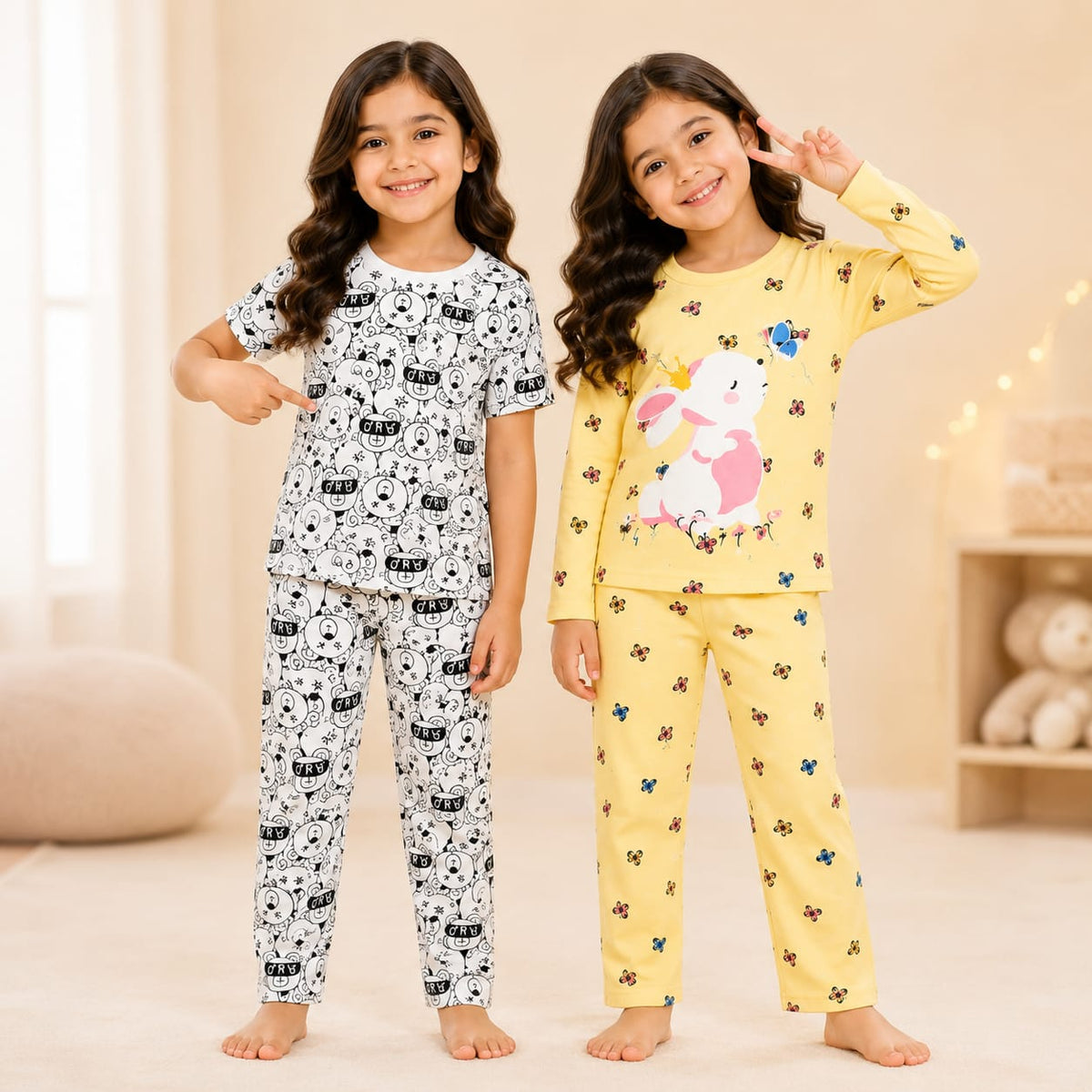 Yellow Rabbit Butterfly  + Crazy Bear  (Pack of 2)